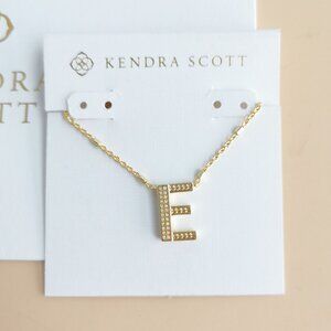 Kendra Scott Letter Collection. Gold E Necklace